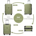 Miss Lulu London KSK2595 - Kono 24-Zoll-Hartschale-karcolásálló PP-Gepäck  Becherhalter, TSA-zár & ausziehbarem Design - Check-in-Gepäck  Reisen - zöld