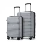 Miss Lulu London KSK2595 - Kono 20/24-Zoll-Hartschale-karcolásálló PP-bőrönd szett  Becherhalter, TSA-zár & ausziehbarem Design - szürke