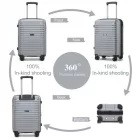 Miss Lulu London KSK2595 - Kono 20-Zoll-Hartschale-karcolásálló PP-Gepäck  Becherhalter, TSA-zár & ausziehbarem Design - Kabinentrolley  Reisen - szürke
