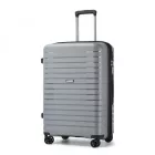 Miss Lulu London KSK2595 - Kono 24-Zoll-Hartschale-karcolásálló PP-Gepäck  Becherhalter, TSA-zár & ausziehbarem Design - Check-in-Gepäck  Reisen - szürke