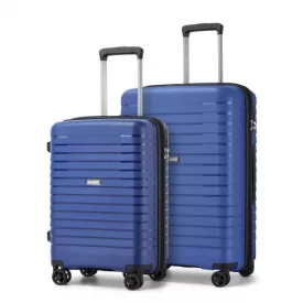   Miss Lulu London KSK2595 - Kono 20/24-Zoll-Hartschale-karcolásálló PP-bőrönd szett  Becherhalter, TSA-zár & ausziehbarem Design - Marineblau