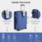 Miss Lulu London KSK2595 - Kono 20/24-Zoll-Hartschale-karcolásálló PP-bőrönd szett  Becherhalter, TSA-zár & ausziehbarem Design - Marineblau