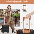 Miss Lulu London KSK2596 - Kono 16-Zoll-ABS-Hartschale-bőrönd unter dem Sitz  Drehrollen - fekete és barna