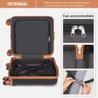 Miss Lulu London KSK2596 - Kono 16-Zoll-ABS-Hartschale-bőrönd unter dem Sitz  Drehrollen - fekete és barna