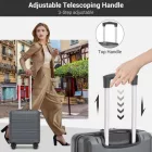 Miss Lulu London KSK2596 - Kono 16-Zoll-ABS-Hartschale-bőrönd unter dem Sitz  Drehrollen - szürke