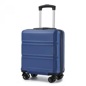   Miss Lulu London KSK2596 - Kono 16-Zoll-ABS-Hartschale-bőrönd unter dem Sitz  Drehrollen - Marineblau