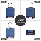Miss Lulu London KSK2596 - Kono 16-Zoll-ABS-Hartschale-bőrönd unter dem Sitz  Drehrollen - Marineblau