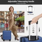 Miss Lulu London KSK2596 - Kono 16-Zoll-ABS-Hartschale-bőrönd unter dem Sitz  Drehrollen - Marineblau