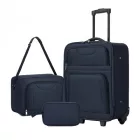 Miss Lulu London KSN2586 - 3‑darabos Weichgepäck-szett 20 Zoll  Kabinen-válltáska táska & Kulturbeutel, leichtes kézipoggyász-Reiseset - Marineblau