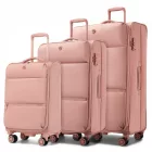 Miss Lulu London KSN2593 - 3‑darabos erweiterbares Weichschalen-bőrönd szett 20/26/30 Zoll, leichte bőrönd  lautlosen Rädern és übersichtlichem Innenraum  Reisen - rózsaszín