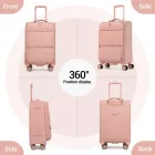 Miss Lulu London KSN2593 - 3‑darabos erweiterbares Weichschalen-bőrönd szett 20/26/30 Zoll, leichte bőrönd  lautlosen Rädern és übersichtlichem Innenraum  Reisen - rózsaszín