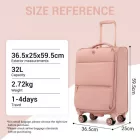 Miss Lulu London KSN2593 - 3‑darabos erweiterbares Weichschalen-bőrönd szett 20/26/30 Zoll, leichte bőrönd  lautlosen Rädern és übersichtlichem Innenraum  Reisen - rózsaszín