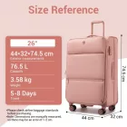 Miss Lulu London KSN2593 - 3‑darabos erweiterbares Weichschalen-bőrönd szett 20/26/30 Zoll, leichte bőrönd  lautlosen Rädern és übersichtlichem Innenraum  Reisen - rózsaszín