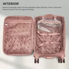 Miss Lulu London KSN2593 - Leichte Softshell-Walizka  20 Zoll  női  Drehrollen és geräumigen Fächern - rózsaszín