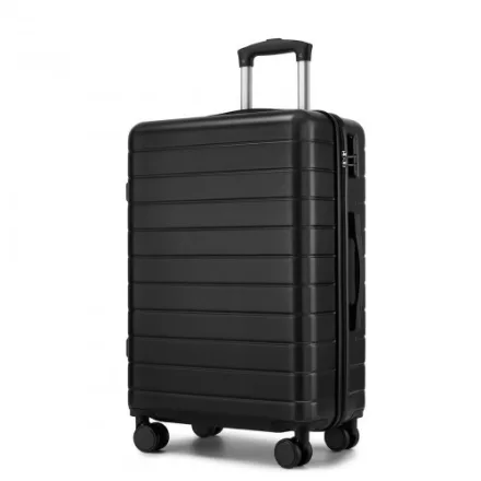 Miss Lulu London KSN2691 - 24 Zoll Reisegepäckkoffer, robuster ABS-bőrönd  360° lautlosen Rollen és biztonságos Zahlenschloss - fekete