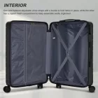 Miss Lulu London KSN2691 - 28 Zoll großer Reisegepäckkoffer, hochwertiger ABS-bőrönd  360° lautlosen Rädern és biztonságos Zahlenschloss - fekete