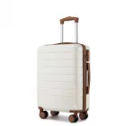 Miss Lulu London KSN2691 - 20 Zoll Handgepäckkoffer, leichter ABS-bőrönd  360° lautlosen Rädern, Zahlenschloss és übersichtlichem Innenraum - Creme és barna