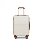 Miss Lulu London KSN2691 - 20 Zoll Handgepäckkoffer, leichter ABS-bőrönd  360° lautlosen Rädern, Zahlenschloss és übersichtlichem Innenraum - Creme és barna