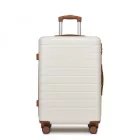 Miss Lulu London KSN2691 - 24 Zoll Reisegepäckkoffer, robuster ABS-bőrönd  360° lautlosen Rollen és biztonságos Zahlenschloss - Creme és barna