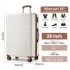 Miss Lulu London KSN2691 - 28 Zoll großer Reisegepäckkoffer, hochwertiger ABS-bőrönd  360° lautlosen Rädern és biztonságos Zahlenschloss - Creme és barna