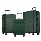 Miss Lulu London KSN2691 - 3‑darabos keményfalú-bőrönd szett (20/24/28 Zoll), leichte ABS-bőrönd  lautlosen Rädern és Zahlenschlössern - zöld
