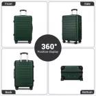 Miss Lulu London KSN2691 - 28 Zoll großer Reisegepäckkoffer, hochwertiger ABS-bőrönd  360° lautlosen Rädern és biztonságos Zahlenschloss - zöld