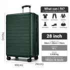 Miss Lulu London KSN2691 - 28 Zoll großer Reisegepäckkoffer, hochwertiger ABS-bőrönd  360° lautlosen Rädern és biztonságos Zahlenschloss - zöld