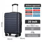 Miss Lulu London KSN2691 - 20 Zoll Handgepäckkoffer, leichter ABS-bőrönd  360° lautlosen Rädern, Zahlenschloss és übersichtlichem Innenraum - Marineblau