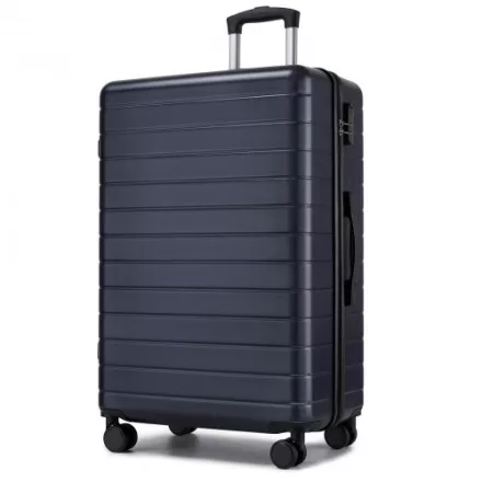 Miss Lulu London KSN2691 - 28 Zoll großer Reisegepäckkoffer, hochwertiger ABS-bőrönd  360° lautlosen Rädern és biztonságos Zahlenschloss - Marineblau