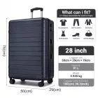 Miss Lulu London KSN2691 - 28 Zoll großer Reisegepäckkoffer, hochwertiger ABS-bőrönd  360° lautlosen Rädern és biztonságos Zahlenschloss - Marineblau
