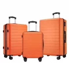 Miss Lulu London KSN2691 - 3‑darabos keményfalú-bőrönd szett (20/24/28 Zoll), leichte ABS-bőrönd  lautlosen Rädern és Zahlenschlössern - narancssárga