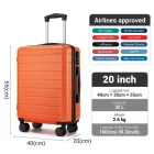 Miss Lulu London KSN2691 - 20 Zoll Handgepäckkoffer, leichter ABS-bőrönd  360° lautlosen Rädern, Zahlenschloss és übersichtlichem Innenraum - narancssárga