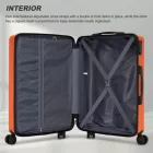 Miss Lulu London KSN2691 - 20 Zoll Handgepäckkoffer, leichter ABS-bőrönd  360° lautlosen Rädern, Zahlenschloss és übersichtlichem Innenraum - narancssárga