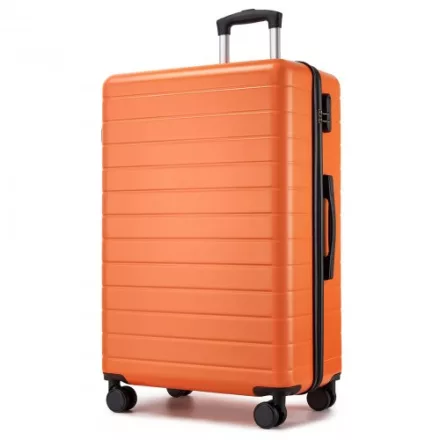 Miss Lulu London KSN2691 - 28 Zoll großer Reisegepäckkoffer, hochwertiger ABS-bőrönd  360° lautlosen Rädern és biztonságos Zahlenschloss - narancssárga