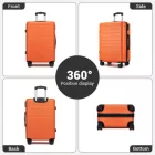Miss Lulu London KSN2691 - 28 Zoll großer Reisegepäckkoffer, hochwertiger ABS-bőrönd  360° lautlosen Rädern és biztonságos Zahlenschloss - narancssárga