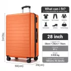 Miss Lulu London KSN2691 - 28 Zoll großer Reisegepäckkoffer, hochwertiger ABS-bőrönd  360° lautlosen Rädern és biztonságos Zahlenschloss - narancssárga