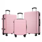Miss Lulu London KSN2691 - 3‑darabos keményfalú-bőrönd szett (20/24/28 Zoll), leichte ABS-bőrönd  lautlosen Rädern és Zahlenschlössern - rózsaszín