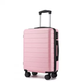   Miss Lulu London KSN2691 - 20 Zoll Handgepäckkoffer, leichter ABS-bőrönd  360° lautlosen Rädern, Zahlenschloss és übersichtlichem Innenraum - rózsaszín