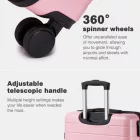 Miss Lulu London KSN2691 - 20 Zoll Handgepäckkoffer, leichter ABS-bőrönd  360° lautlosen Rädern, Zahlenschloss és übersichtlichem Innenraum - rózsaszín
