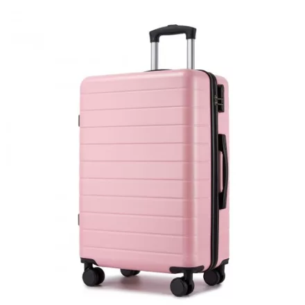 Miss Lulu London KSN2691 - 24 Zoll Reisegepäckkoffer, robuster ABS-bőrönd  360° lautlosen Rollen és biztonságos Zahlenschloss - rózsaszín