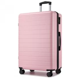   Miss Lulu London KSN2691 - 28 Zoll großer Reisegepäckkoffer, hochwertiger ABS-bőrönd  360° lautlosen Rädern és biztonságos Zahlenschloss - rózsaszín