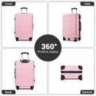 Miss Lulu London KSN2691 - 28 Zoll großer Reisegepäckkoffer, hochwertiger ABS-bőrönd  360° lautlosen Rädern és biztonságos Zahlenschloss - rózsaszín