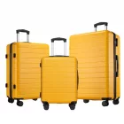 Miss Lulu London KSN2691 - 3‑darabos keményfalú-bőrönd szett (20/24/28 Zoll), leichte ABS-bőrönd  lautlosen Rädern és Zahlenschlössern - sárga