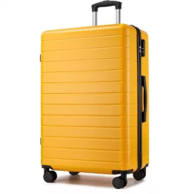   Miss Lulu London KSN2691 - 28 Zoll großer Reisegepäckkoffer, hochwertiger ABS-bőrönd  360° lautlosen Rädern és biztonságos Zahlenschloss - sárga