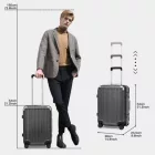 Miss Lulu London KSS2481 - Supercase tartós 20 Zoll PC Hardshell Aluminium-váz bőrönd  TSA zár - fekete
