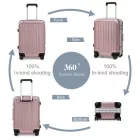 Miss Lulu London KSS2481 - Supercase tartós 20 Zoll PC Hardshell Aluminium-váz bőrönd  TSA zár - Nude