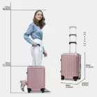 Miss Lulu London KSS2481 - Supercase tartós 20 Zoll PC Hardshell Aluminium-váz bőrönd  TSA zár - Nude
