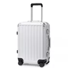 Miss Lulu London KSS2481 - Supercase tartós 20 Zoll PC Hardshell Aluminium-váz bőrönd  TSA zár - Weiß