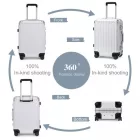 Miss Lulu London KSS2481 - Supercase tartós 20 Zoll PC Hardshell Aluminium-váz bőrönd  TSA zár - Weiß