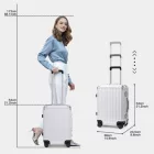 Miss Lulu London KSS2481 - Supercase tartós 20 Zoll PC Hardshell Aluminium-váz bőrönd  TSA zár - Weiß
